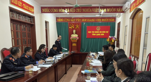 Viện kiểm sát nhân dân tỉnh Lạng Sơn trực tiếp kiểm sát hoạt động thi hành án dân sự, hành chính tại Cục Thi hành án dân sự tỉnh Lạng Sơn năm 2023