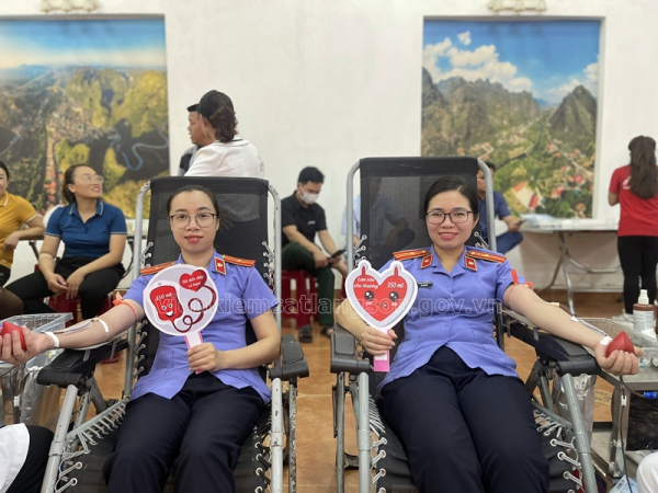 Viện kiểm sát nhân dân huyện Chi Lăng, Hữu Lũng tham gia ngày &quot;Hội hiến máu tình nguyện năm 2023&quot;