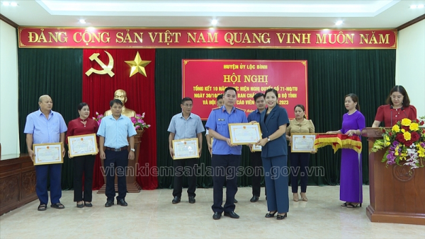 Chi bộ VKSND huyện Lộc Bình đạt thành tích xuất sắc trong thực hiện Nghị quyết số 71 của Ban Chấp hành Đảng bộ tỉnh Lạng Sơn