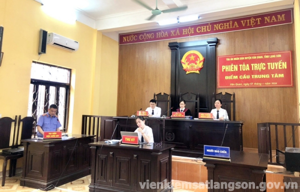 Viện kiểm sát nhân dân huyện Văn Quan phối hợp với Tòa án cùng cấp tổ chức phiên tòa rút kinh nghiệm trực tuyến